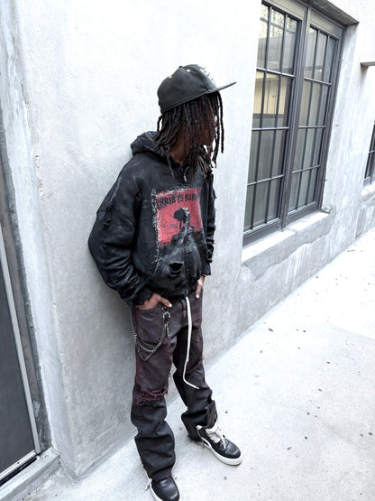 OBSIDIAN WAXED HOODIE