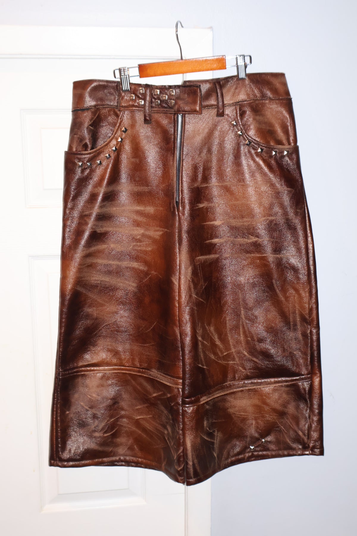 Western Leather Shorts