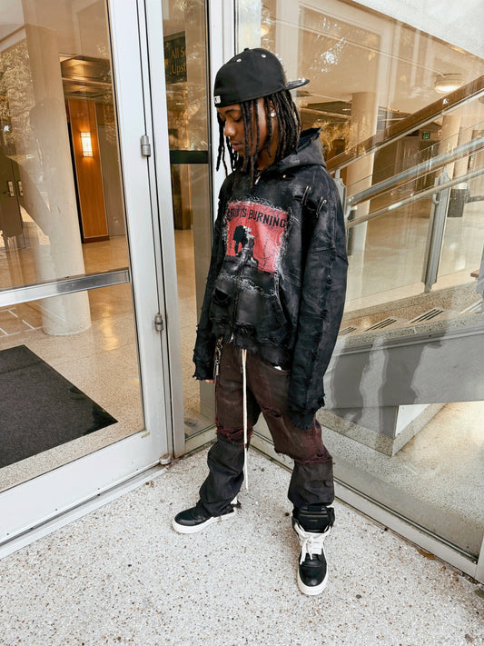 OBSIDIAN WAXED HOODIE