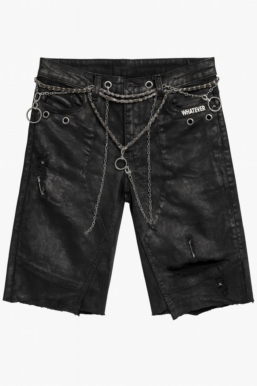 Onyx Waxed Biker Shorts